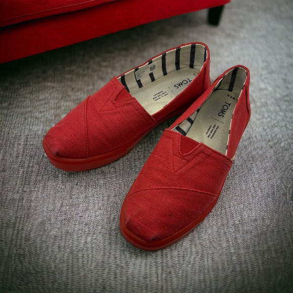 Toms Shoes - TOMS Alpargata Canvas Women's Raspberry Pink Casual Flats Size 6.5